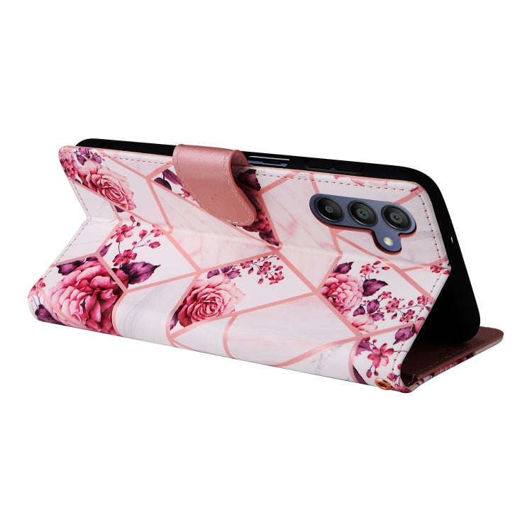 For Samsung Galaxy A16 5G Marble Bronzing Stitching Leather Phone Case
