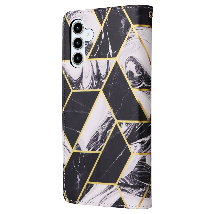 For Samsung Galaxy A35 5G Marble Bronzing Stitching Leather Phone Case