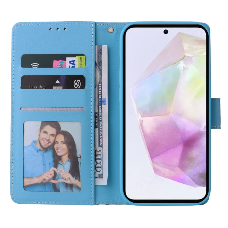 For Samsung Galaxy A35 5G Marble Bronzing Stitching Leather Phone Case