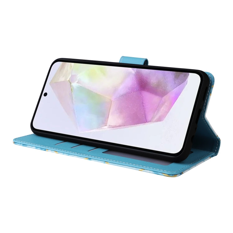 For Samsung Galaxy A35 5G Marble Bronzing Stitching Leather Phone Case