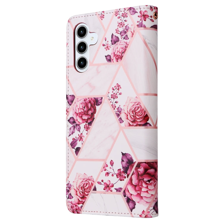 For Samsung Galaxy A35 5G Marble Bronzing Stitching Leather Phone Case