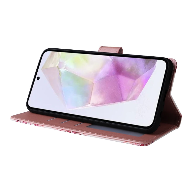 For Samsung Galaxy A35 5G Marble Bronzing Stitching Leather Phone Case