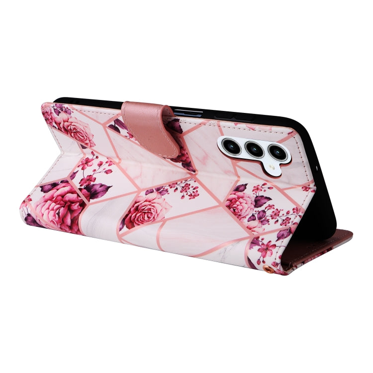 For Samsung Galaxy A35 5G Marble Bronzing Stitching Leather Phone Case
