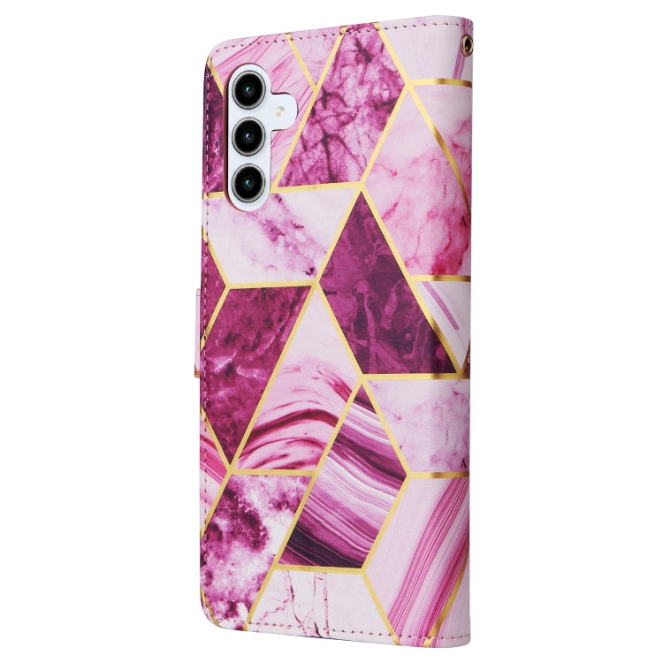 For Samsung Galaxy A35 5G Marble Bronzing Stitching Leather Phone Case
