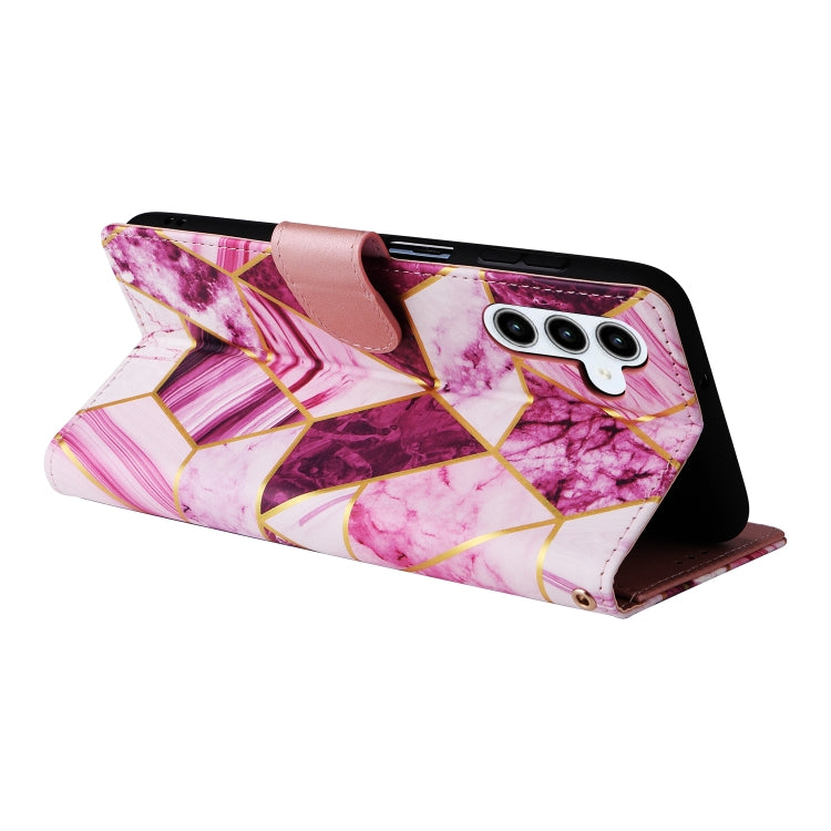 For Samsung Galaxy A35 5G Marble Bronzing Stitching Leather Phone Case