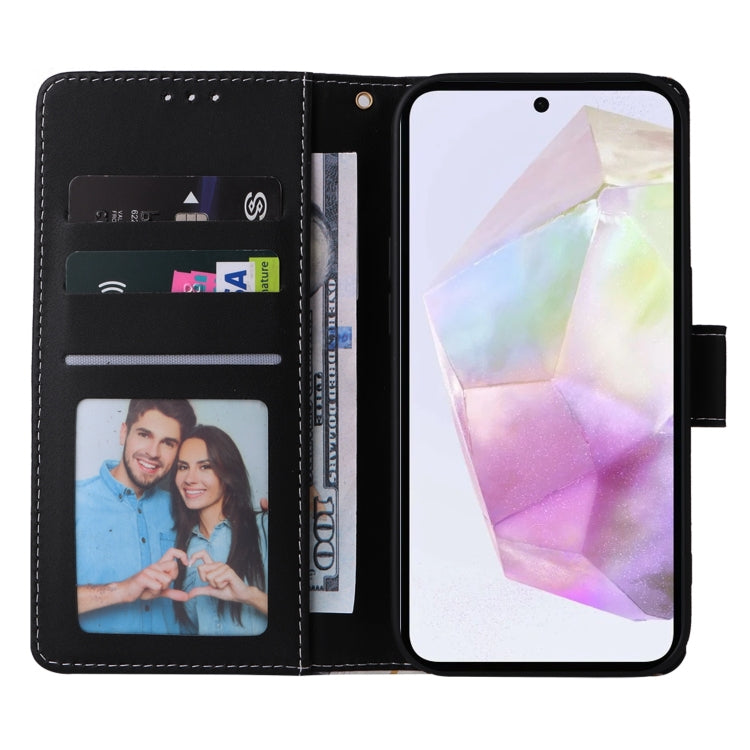 For Samsung Galaxy A26 5G Marble Bronzing Stitching Leather Phone Case