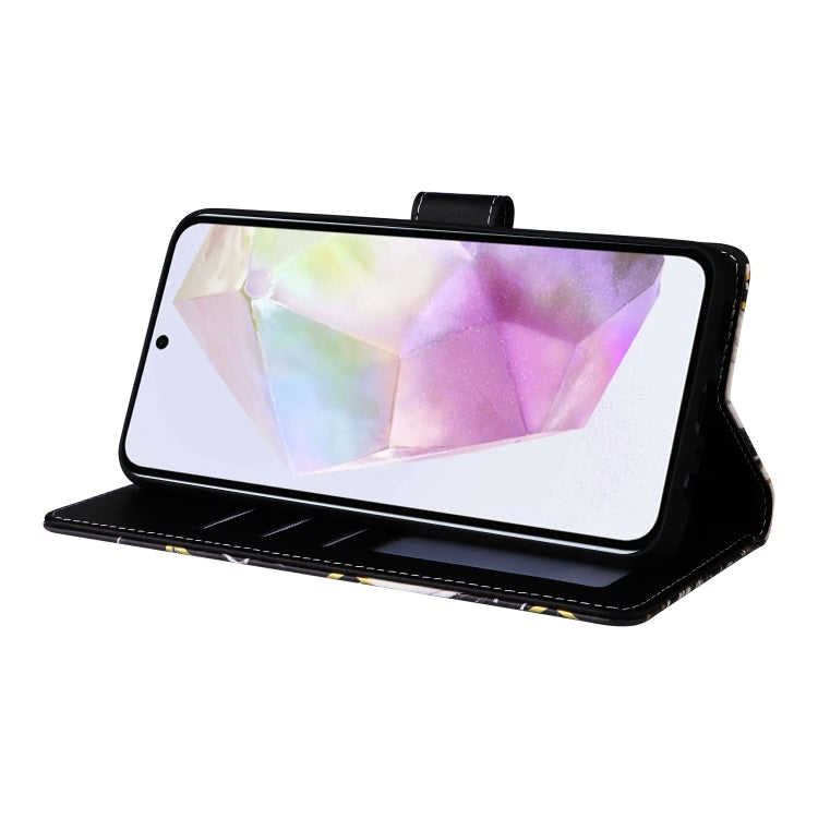 For Samsung Galaxy A26 5G Marble Bronzing Stitching Leather Phone Case