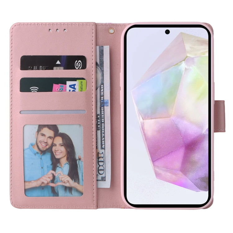 For Samsung Galaxy A26 5G Marble Bronzing Stitching Leather Phone Case
