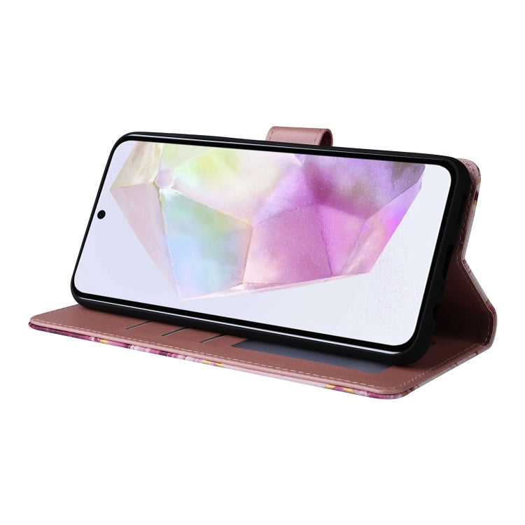 For Samsung Galaxy A26 5G Marble Bronzing Stitching Leather Phone Case