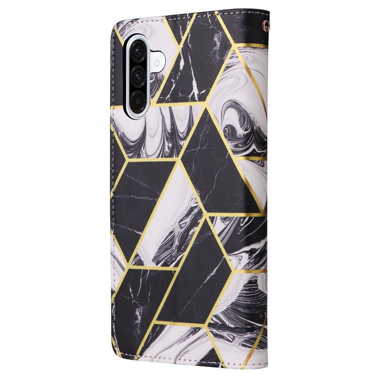 For Samsung Galaxy A56 5G Marble Bronzing Stitching Leather Phone Case