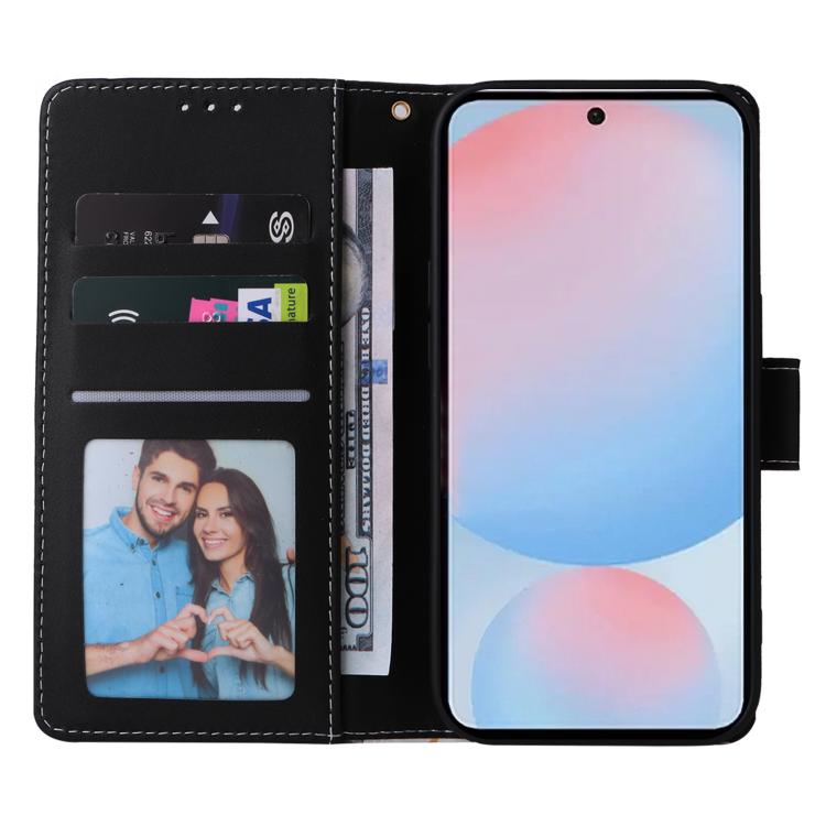 For Samsung Galaxy A56 5G Marble Bronzing Stitching Leather Phone Case