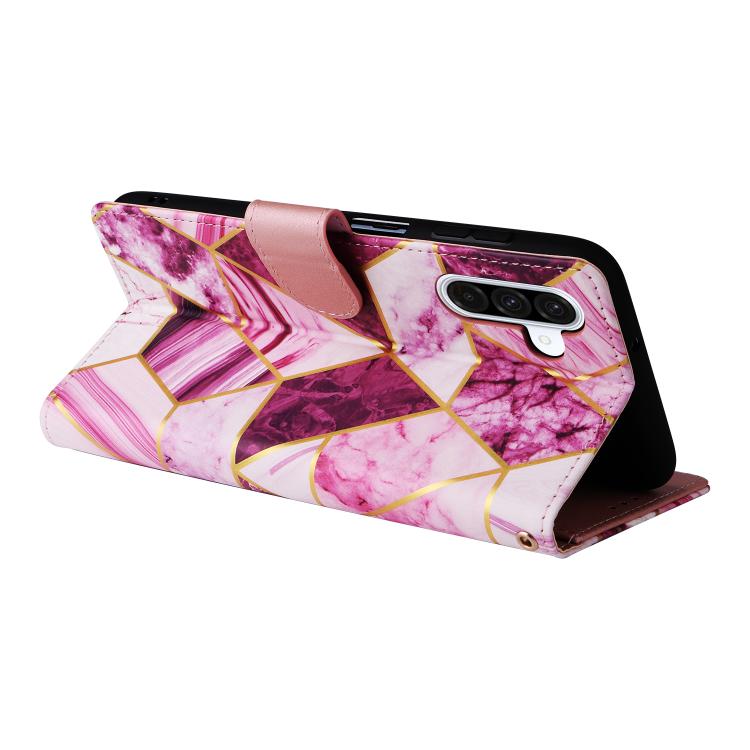 For Samsung Galaxy A56 5G Marble Bronzing Stitching Leather Phone Case