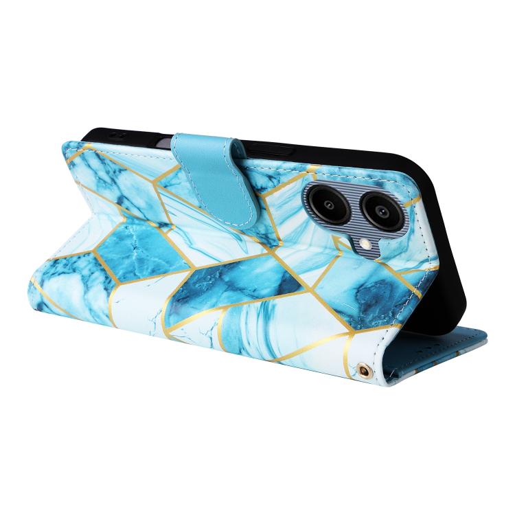 For Samsung Galaxy A07 4G / 5G Marble Bronzing Stitching Leather Phone Case