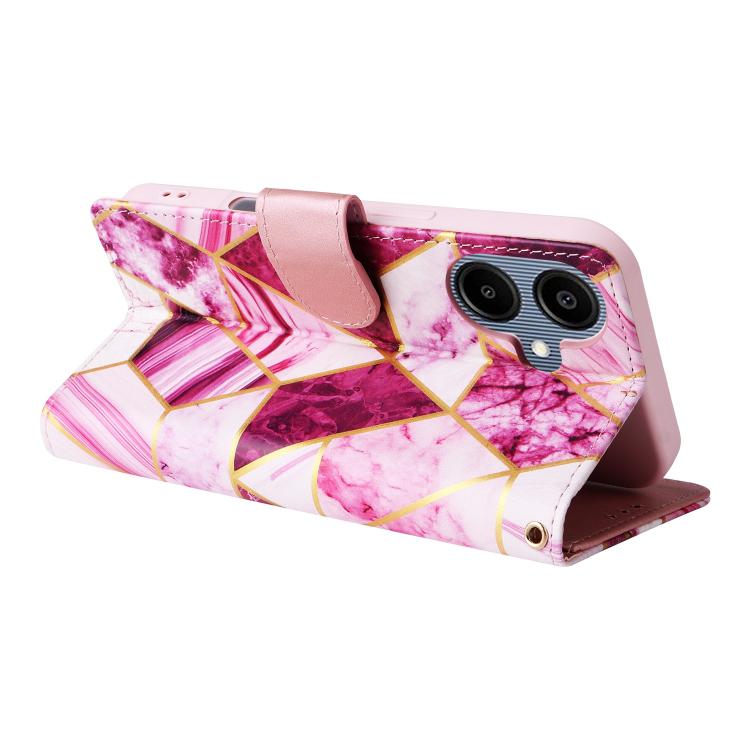 For Samsung Galaxy A07 4G / 5G Marble Bronzing Stitching Leather Phone Case