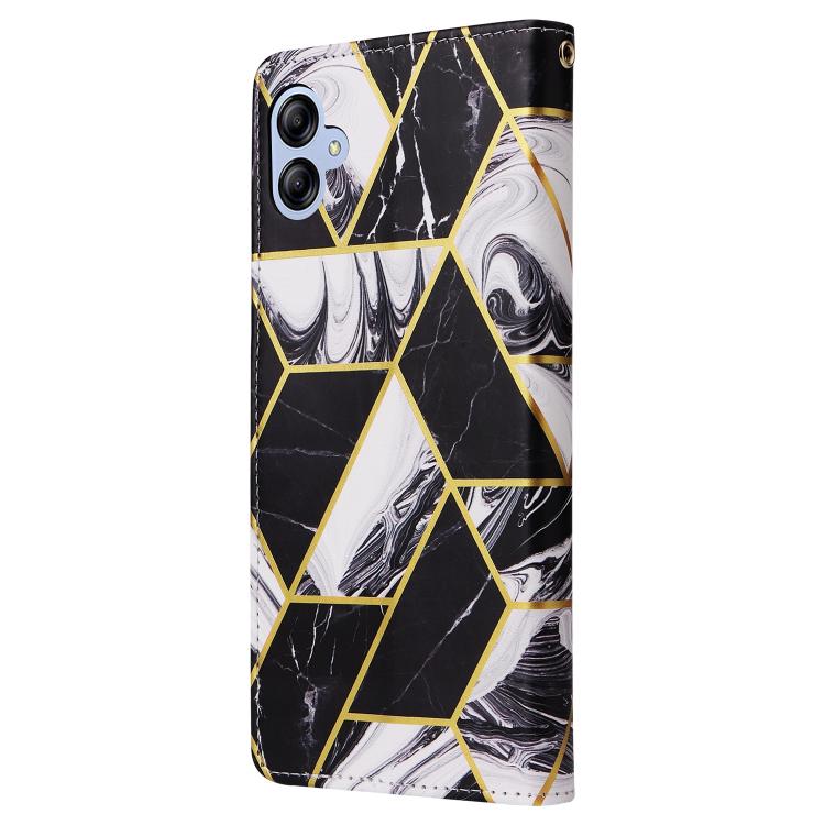 For Samsung Galaxy A05 Marble Bronzing Stitching Leather Phone Case