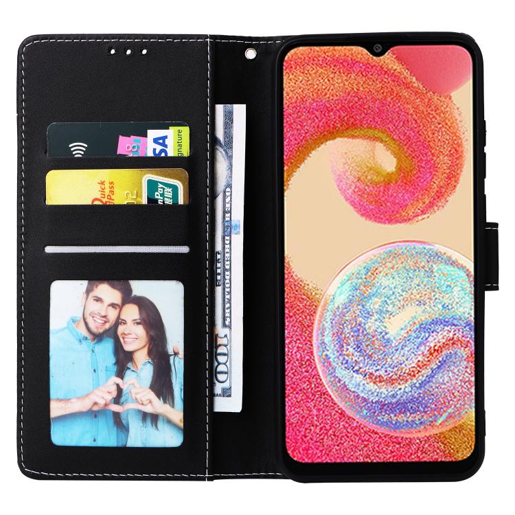 For Samsung Galaxy A05 Marble Bronzing Stitching Leather Phone Case