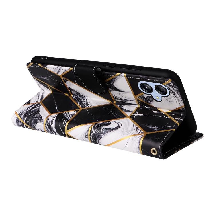 For Samsung Galaxy A05 Marble Bronzing Stitching Leather Phone Case