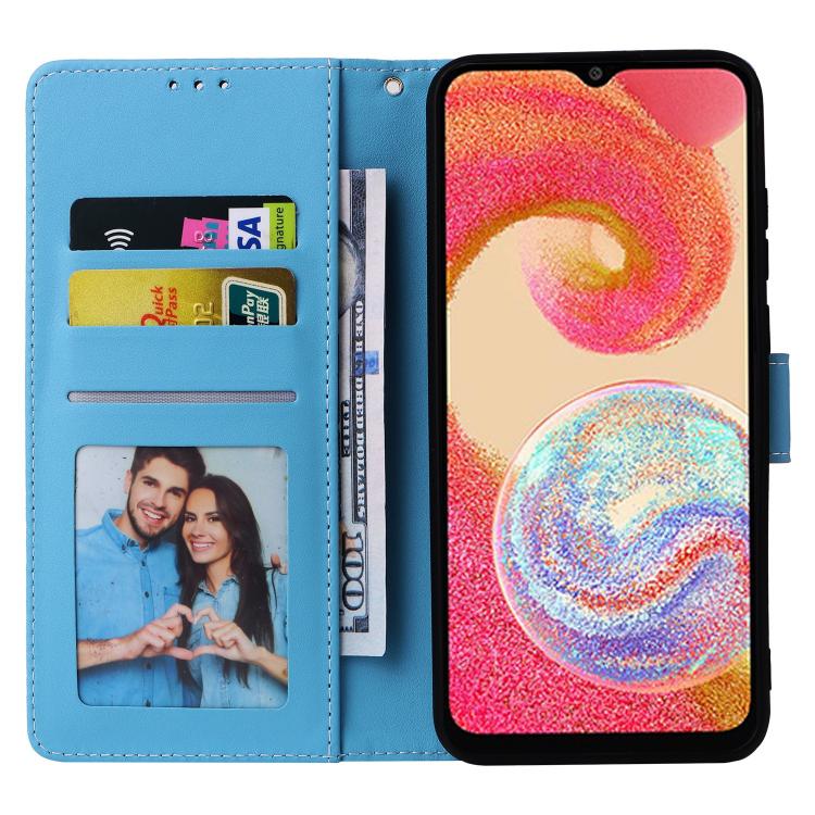 For Samsung Galaxy A05 Marble Bronzing Stitching Leather Phone Case