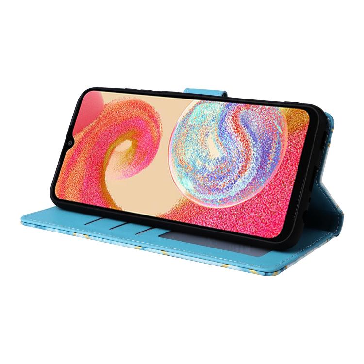 For Samsung Galaxy A05 Marble Bronzing Stitching Leather Phone Case