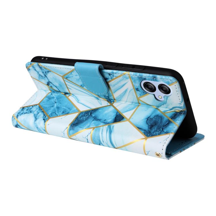 For Samsung Galaxy A05 Marble Bronzing Stitching Leather Phone Case