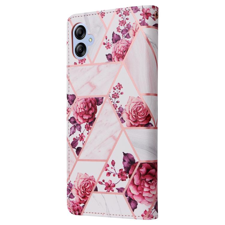 For Samsung Galaxy A05 Marble Bronzing Stitching Leather Phone Case