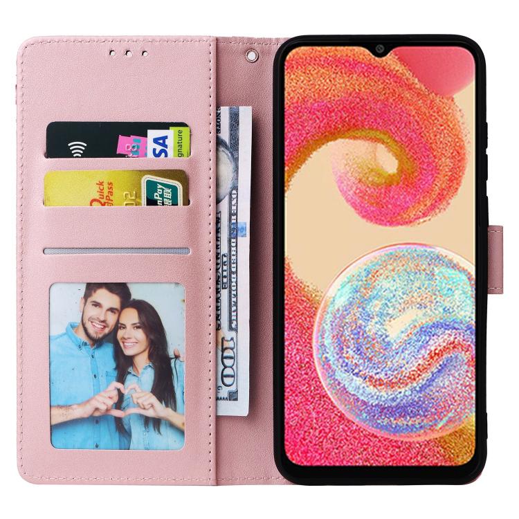 For Samsung Galaxy A05 Marble Bronzing Stitching Leather Phone Case