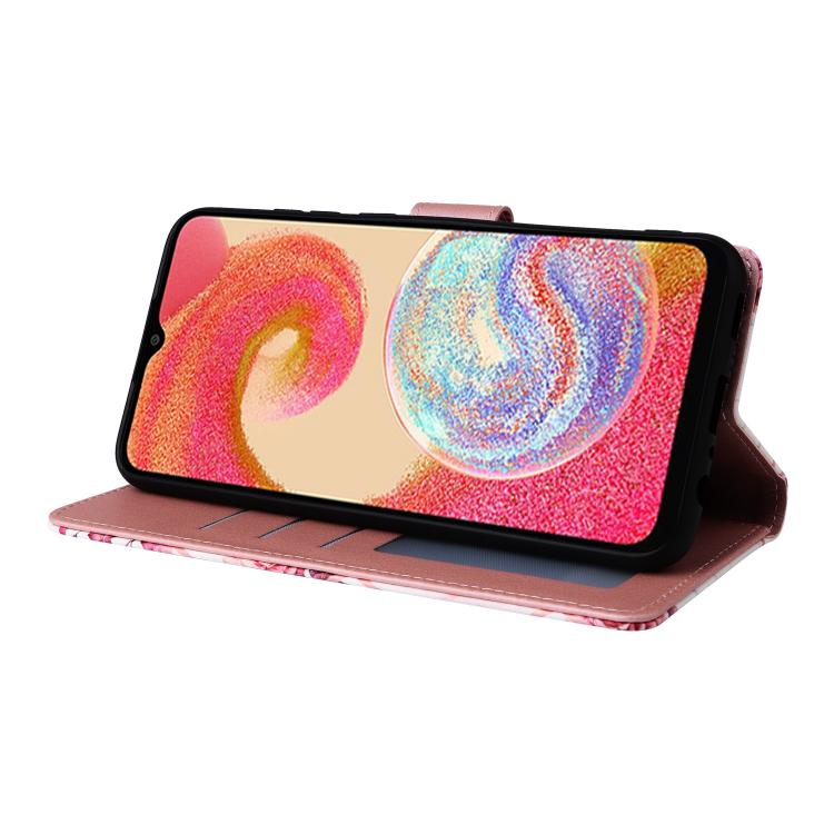 For Samsung Galaxy A05 Marble Bronzing Stitching Leather Phone Case