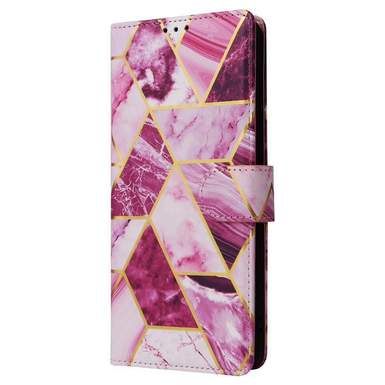 For Samsung Galaxy A05 Marble Bronzing Stitching Leather Phone Case