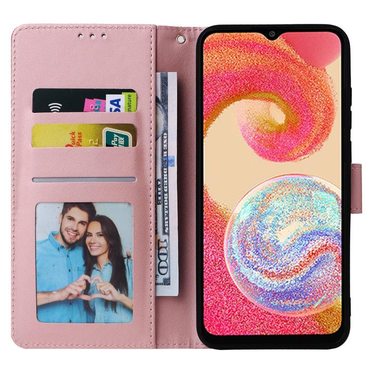 For Samsung Galaxy A05 Marble Bronzing Stitching Leather Phone Case