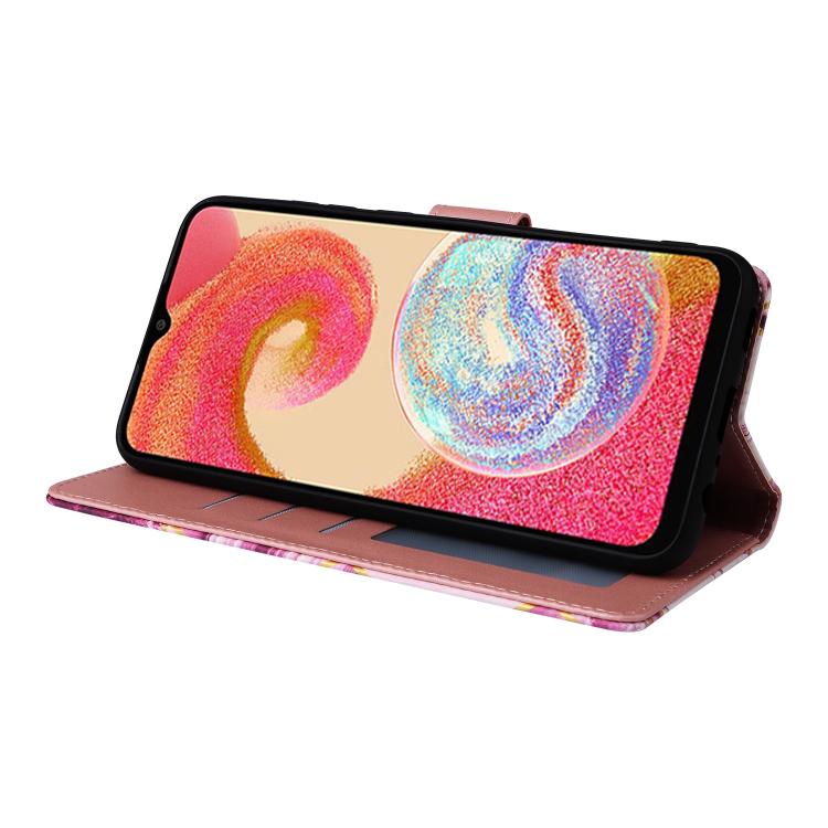 For Samsung Galaxy A05 Marble Bronzing Stitching Leather Phone Case