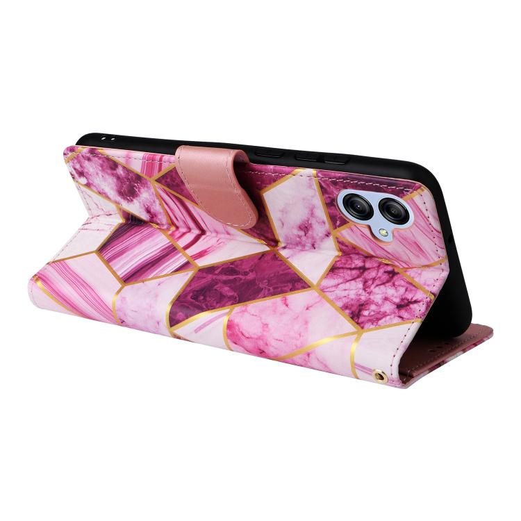 For Samsung Galaxy A05 Marble Bronzing Stitching Leather Phone Case