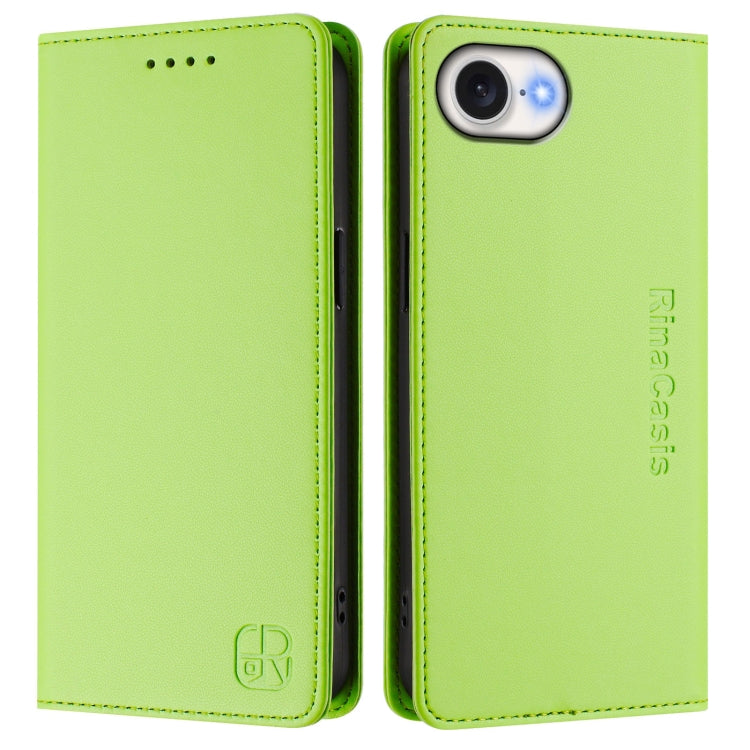 For iPhone 17e / 16e RC01 Dual-Folded Magnetic Suction RFID Leather Phone Case