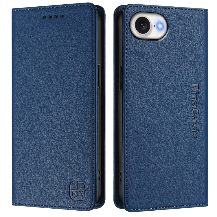 For iPhone 17e / 16e RC01 Dual-Folded Magnetic Suction RFID Leather Phone Case