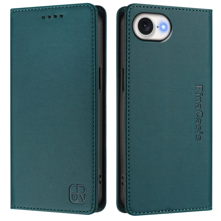 For iPhone 17e / 16e RC01 Dual-Folded Magnetic Suction RFID Leather Phone Case