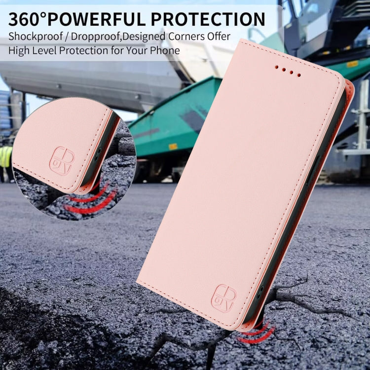 For iPhone 14 Plus RC01 Dual-Folded Magnetic Suction RFID Leather Phone Case