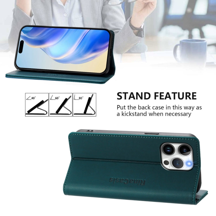 For iPhone 13 Pro Max RC01 Dual-Folded Magnetic Suction RFID Leather Phone Case