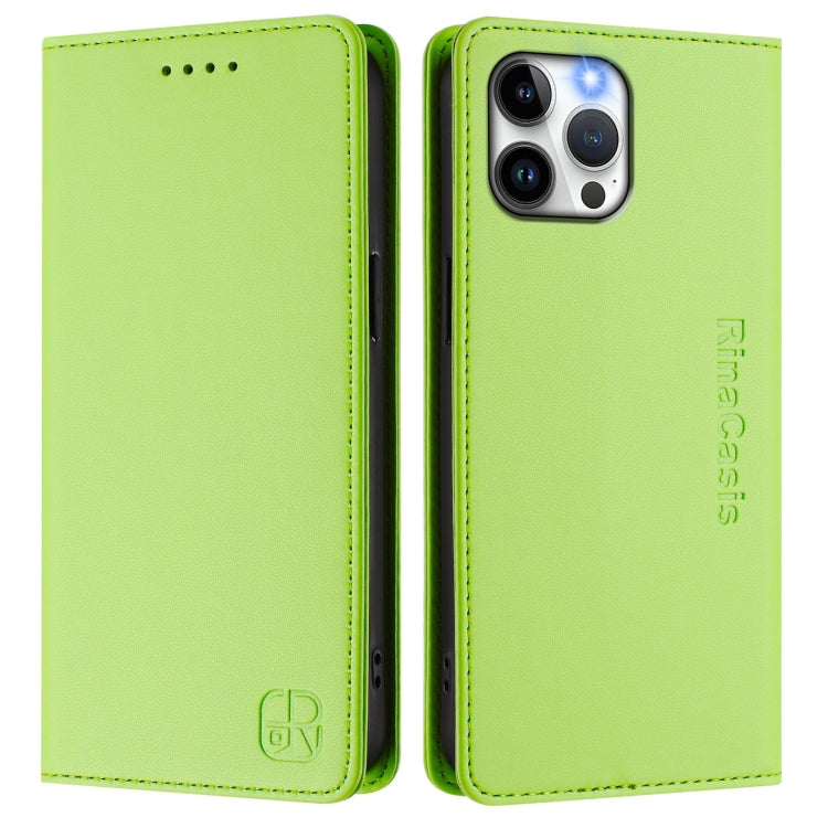 For iPhone 12 Pro Max RC01 Dual-Folded Magnetic Suction RFID Leather Phone Case