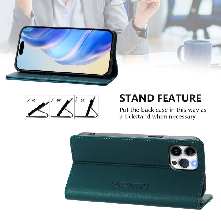 For iPhone 12 Pro Max RC01 Dual-Folded Magnetic Suction RFID Leather Phone Case