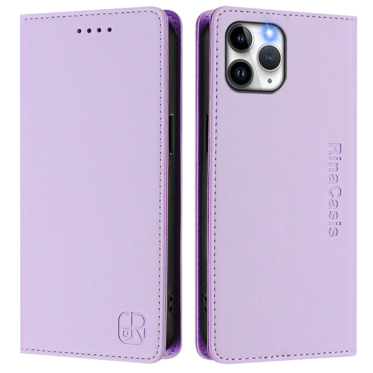 For iPhone 11 Pro Max RC01 Dual-Folded Magnetic Suction RFID Leather Phone Case