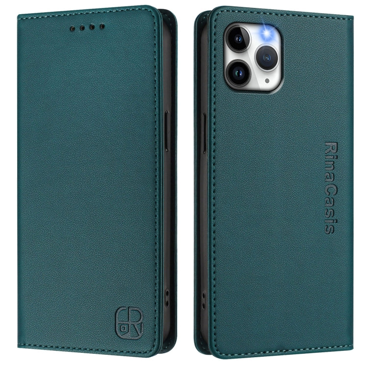 For iPhone 11 Pro Max RC01 Dual-Folded Magnetic Suction RFID Leather Phone Case
