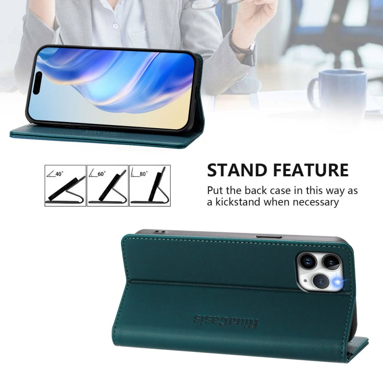 For iPhone 11 Pro RC01 Dual-Folded Magnetic Suction RFID Leather Phone Case