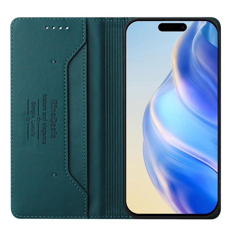For iPhone XR RC01 Dual-Folded Magnetic Suction RFID Leather Phone Case