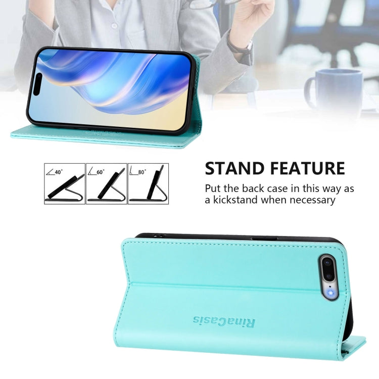 For iPhone 7 Plus / 8 Plus RC01 Dual-Folded Magnetic Suction RFID Leather Phone Case