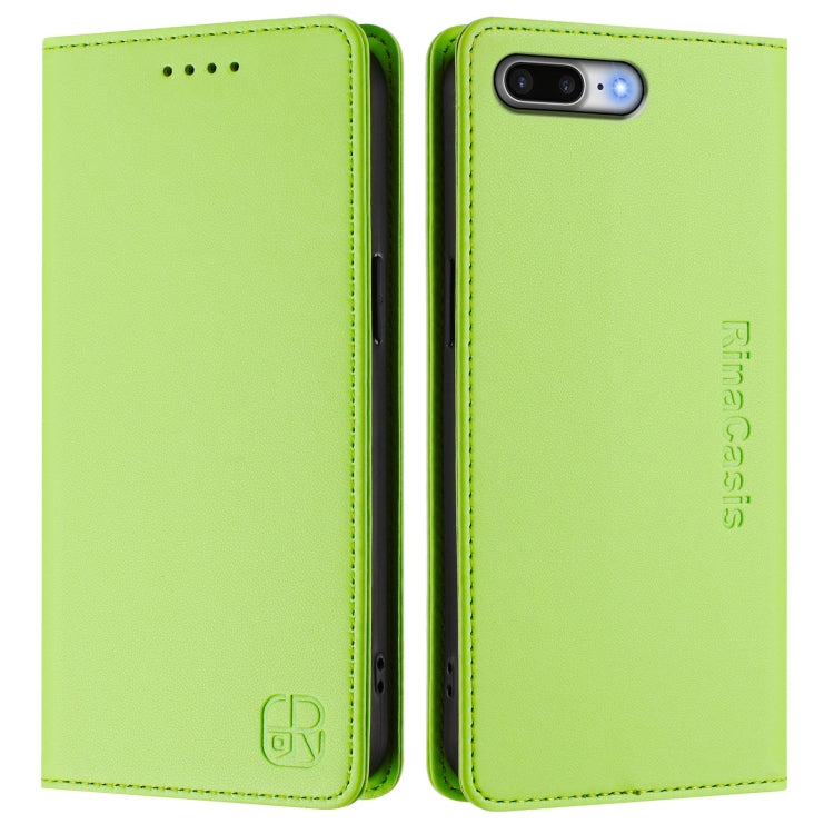 For iPhone 7 Plus / 8 Plus RC01 Dual-Folded Magnetic Suction RFID Leather Phone Case