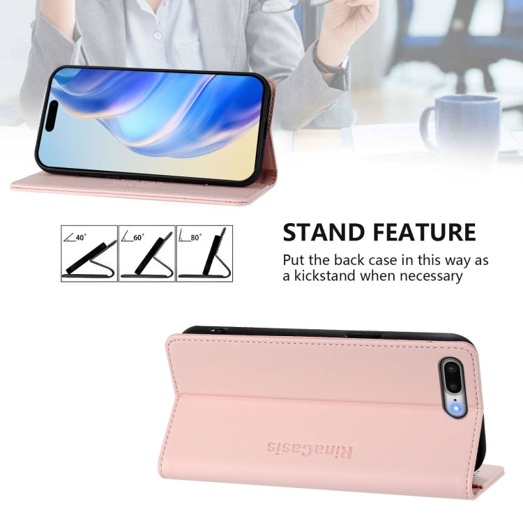 For iPhone 7 Plus / 8 Plus RC01 Dual-Folded Magnetic Suction RFID Leather Phone Case