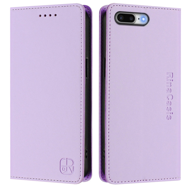 For iPhone 7 Plus / 8 Plus RC01 Dual-Folded Magnetic Suction RFID Leather Phone Case
