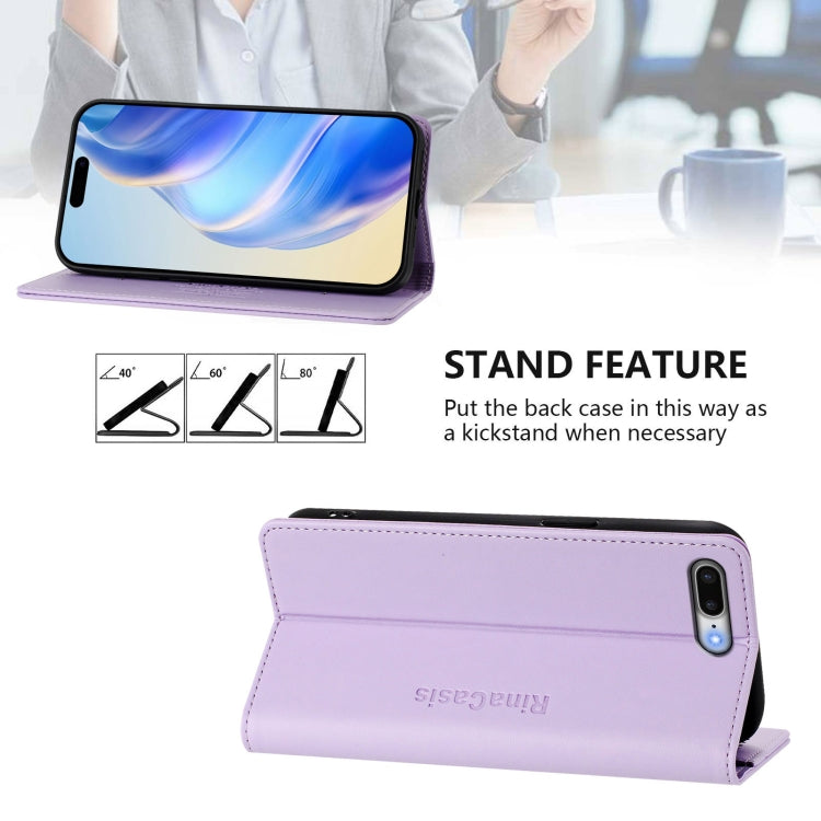 For iPhone 7 Plus / 8 Plus RC01 Dual-Folded Magnetic Suction RFID Leather Phone Case