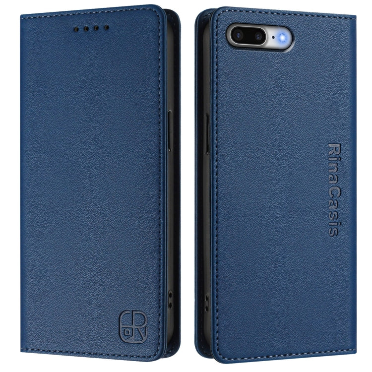 For iPhone 7 Plus / 8 Plus RC01 Dual-Folded Magnetic Suction RFID Leather Phone Case