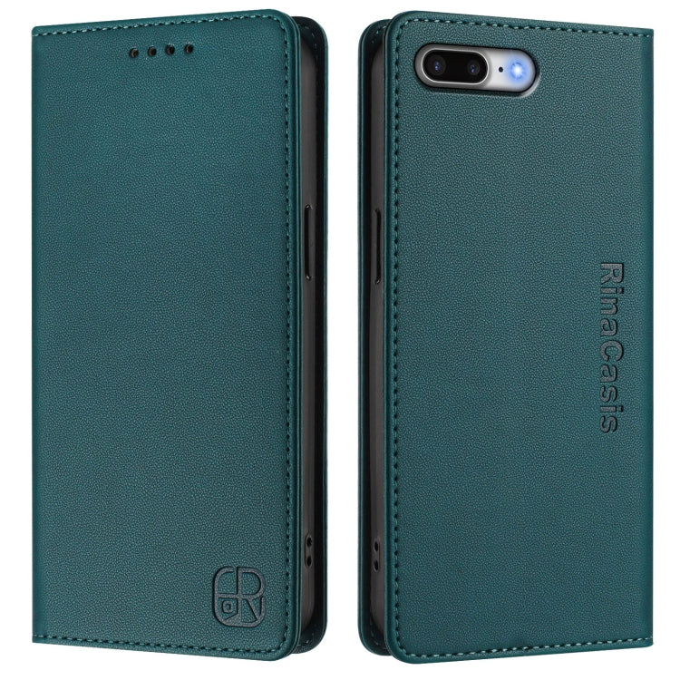 For iPhone 7 Plus / 8 Plus RC01 Dual-Folded Magnetic Suction RFID Leather Phone Case