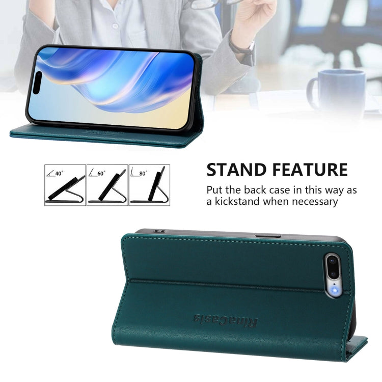For iPhone 7 Plus / 8 Plus RC01 Dual-Folded Magnetic Suction RFID Leather Phone Case